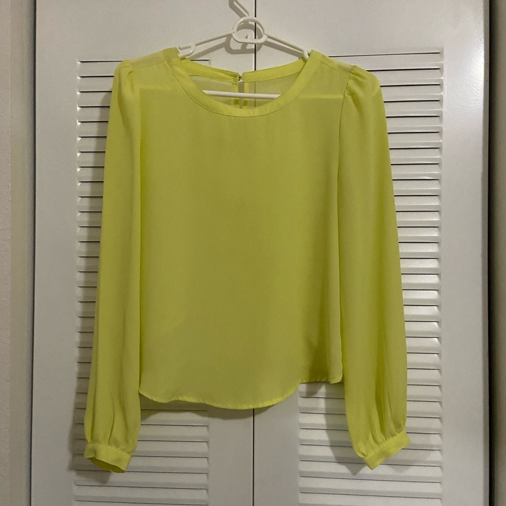 Forever 21 sheer long sleeve blouse S